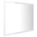 vidaXL LED kúpeľňové zrkadlo lesklé biele 60x8,5x37 cm akryl