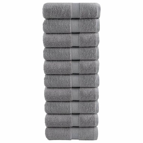 vidaXL Prémiové uteráky pre hostí SOLUND 10 ks sivé 30x50 cm 600 g/m²