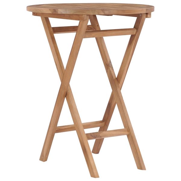 vidaXL Skladací záhradný stôl 60 cm teakový masív