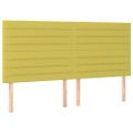 vidaXL Čelo postele s LED zelené 160x5x118/128 cm látka