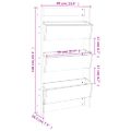 vidaXL Nástenný kvetináč 3-pos. 60x18,5x110 cm čierny masívna borovica