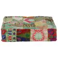 vidaXL Patchwork taburetka zelená 50x50x12 cm bavlnená štvorcová ručne vyrobená