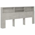vidaXL Čelo postele so skrinkou betónovo sivé 220x19x101,5 cm
