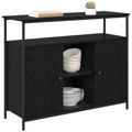 vidaXL Servírovacia skriňa Čierny dub 100 x 35 x 80 cm