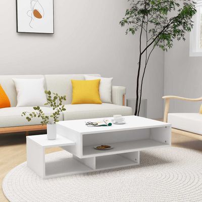 vidaXL Konferenčný stolík, biely 105x55x32 cm, kompozitné drevo