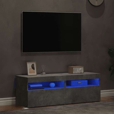 vidaXL TV skrinky s LED svetlami 2 ks betónové sivé 60x35x40 cm