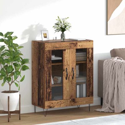 vidaXL Servírovacia skriňa Staré drevo 69,5 x 34 x 90 cm