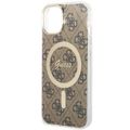 Guess puzdro pre iPhone 14 6,1" GUHMP14SH4STW hnedé hardcase Magsafe IML 4G