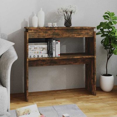 vidaXL Konzolový stolík dymový dub 80x30x80 cm spracované drevo