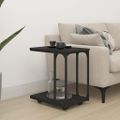 vidaXL Bočný stolík s kolieskami čierny 50x35x55,5 cm kompozitné drevo