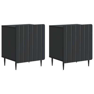 vidaXL Nočný stolík 2 pcs Čierna 43 x 34,5 x 52 cm Kompozitné drevo