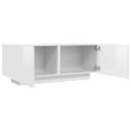 vidaXL TV skrinka lesklá biela 100x35x40 cm spracované drevo