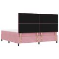 vidaXL Posteľ s pružinovým rámom Ružová 200 x 200 cm Zamat
