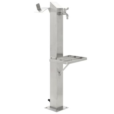 vidaXL Záhradný stĺpik na vodu, nehrdzavejúca oceľ, štvorcový 95 cm