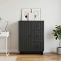vidaXL Servírovacia skriňa Čierna 66 x 34,5 x 90 cm Kompozitné drevo