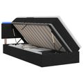 vidaXL LED úložná posteľ s matracom Čierna 100 x 200 cm Látka