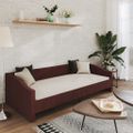 vidaXL Pohovka s matracom a USB fialová látková 90x200 cm