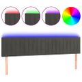 vidaXL Čelo postele s LED tmavosivé 160x5x78/88 cm zamat