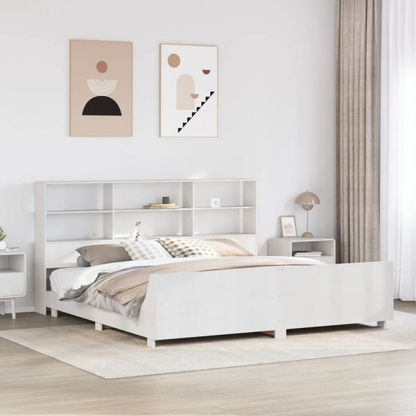 vidaXL Posteľ bez matraca biela 180x200 cm masívna borovica