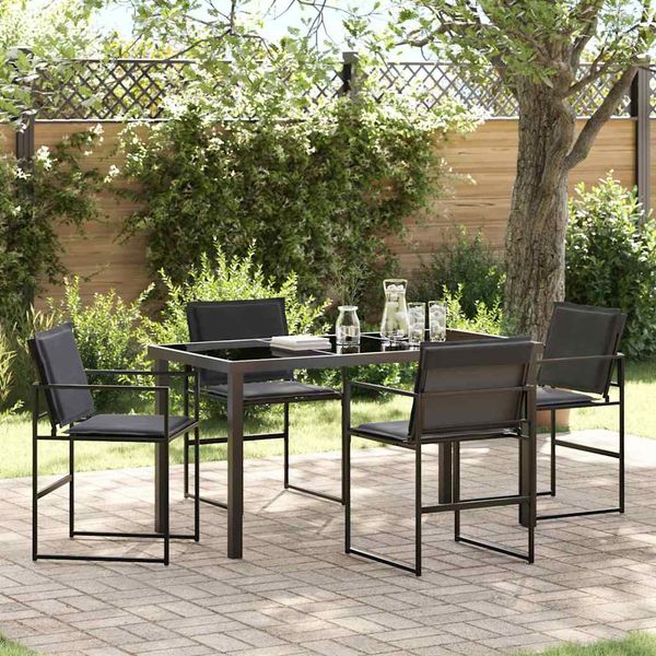 vidaXL Záhradný jedálenský set 5 pcs Čierna 140 x 70 x 73 cm