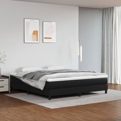vidaXL Boxspring posteľ s matracom čierna 160x200 cm umelá koža