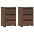 vidaXL Nočné stolíky 2 ks hnedý dub 40x35x62,5 cm spracované drevo