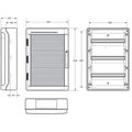 Rozvádzač AcquaPLUS 39054 IP65, 54mod. (3x18), na omietku, priehl. dvere, 639x430x160mm
