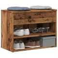 vidaXL Lavica na topánky staré drevo 60x30x45 cm kompozitné drevo