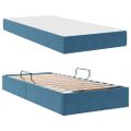 vidaXL Postel s úložným prostorem a matrací Tmavomodrá 90 x 190 cm
