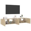 vidaXL TV nástenné skrinky s LED svetlami 2 ks dub sonoma 80x35x31 cm