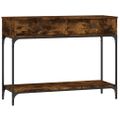 vidaXL Konzolový stolík dymový dub 100x34,5x75 cm kompozitné drevo