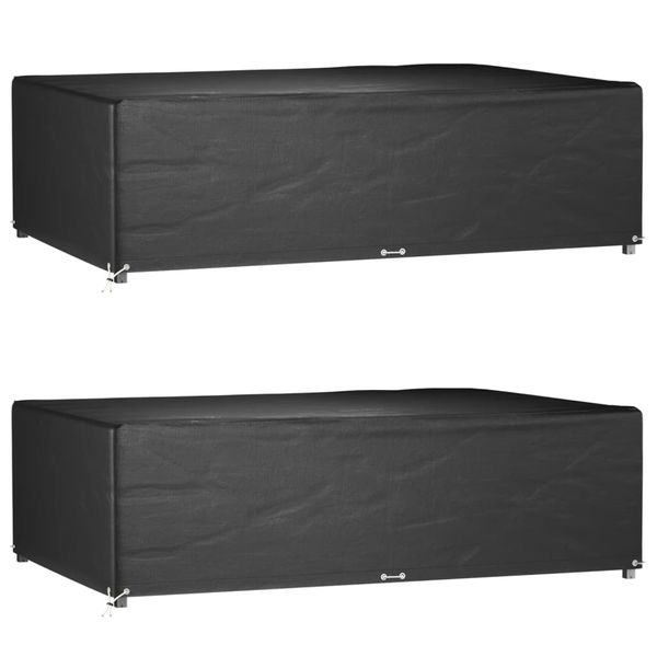 vidaXL Obaly na záhradný nábytok 2 ks 12 očiek 227x152x65 cm obdĺžnik