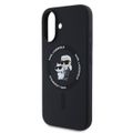 Puzdro Karl Lagerfeld pre iPhone 16 6,1" KLHMP16SSCMKCRHK čierne hardcase Silicone KC Heads Ring MagSafe