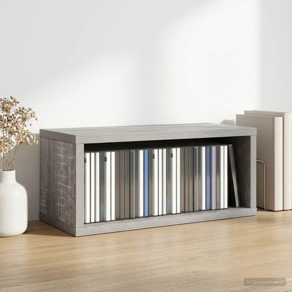 vidaXL Roh na skladovanie CD Sivý Sonoma 40 x 17 x 17 cm