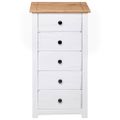 vidaXL Komoda biela 46x40x89 cm borovicový masív Panama Range