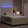 vidaXL LED box s pružinami Svetlo šedá a biela 120 x 190 cm
