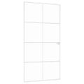 vidaXL Interiérové dvere biele 102x201,5 cm tvrdené sklo a hliník úzke