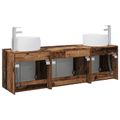 vidaXL Set kabinetov do kúpeľne 3 ks Staré drevo 49,5 x 44,5 x 66 cm