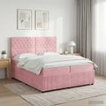 vidaXL Posteľ boxspring s matracom Ružová 200 x 200 cm Zamat