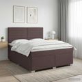 vidaXL Posteľ boxspring s matracom Tmavohnedá 140 x 200 cm Látka