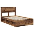 vidaXL Rám postele Staré drevo 135 x 190 cm Masívne borovicové drevo