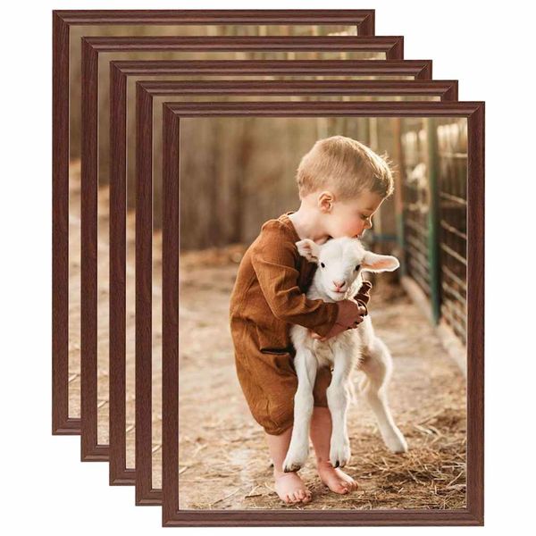 vidaXL Fotorámiky na stenu, koláž 5 ks, hnedé 40x50 cm, MDF