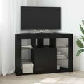 vidaXL Rohový LED TV kabinet 100x40x68cm Čierna Kompozitné drevo