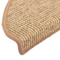 vidaXL Schodové rohože 15 ks 56x17x3 cm svetlohnedé polkruhové