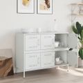 vidaXL Komoda bela 100,5x39x79 cm oceľ