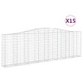 vidaXL Oblúkové gabionové koše 15 ks 400x30x120/140 cm pozink. železo