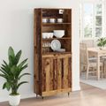 vidaXL Highboard Staré drevo 69,5 x 34 x 180 cm Kompozitné drevo