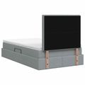 vidaXL LED úložná posteľ s matracom Svetlosivá 120 x 190 cm Látka