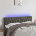 vidaXL Čelo postele s LED tmavosivé 160x7x78/88 cm zamat
