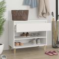 vidaXL Botník biely 70x36x60 cm spracované drevo